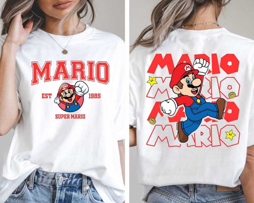 Super Mario Shirt, Mario Family Matching Shirts 2 Sided
